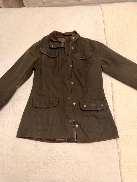 Barbour Jackets & Blazers - Barbour Olive Green Utility Wax Jacket with Brown Collar